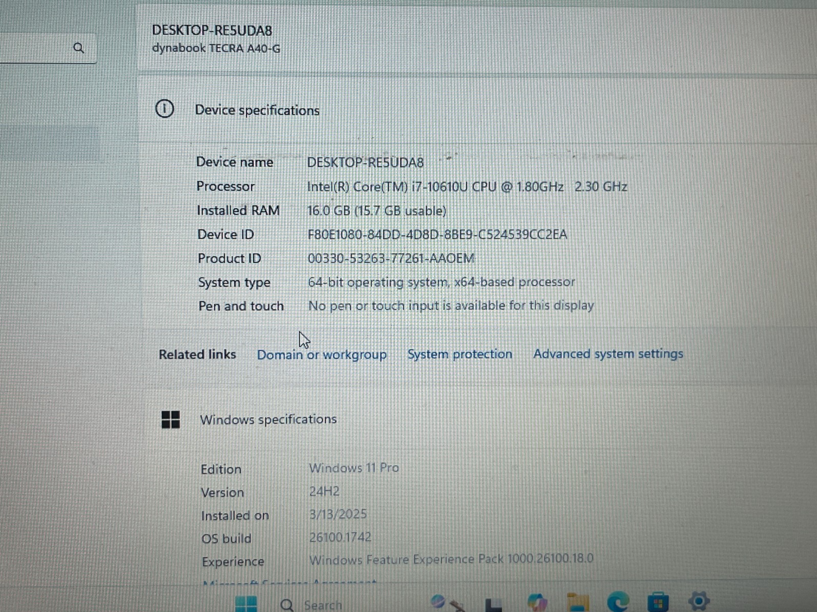 Toshiba Dynabook i7 10th Gen 512GB SSD 16GB Windows 11 Pro Wifi-6 HDMI Laptop