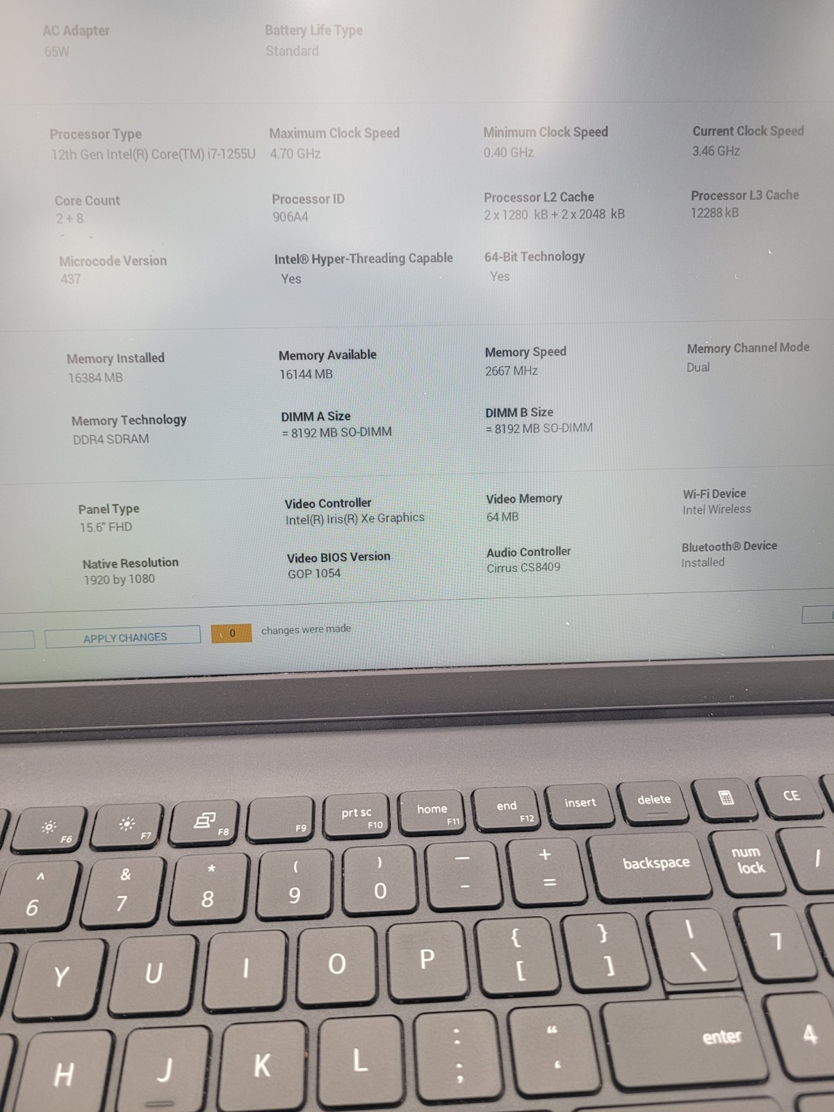 Inspiron 15 3520, i7-1255U@4.20Ghz,16GB Ram, No Drive No OS