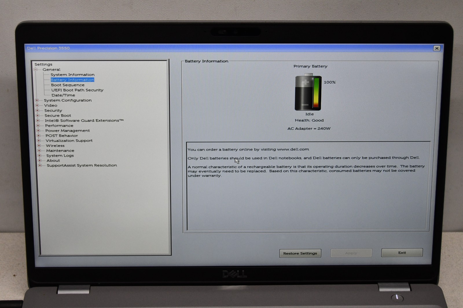 ^ Dell Precision 3550 15.6″ Intel i7-10510U @ 1.80GHz 16GB Ram No HD #X6991