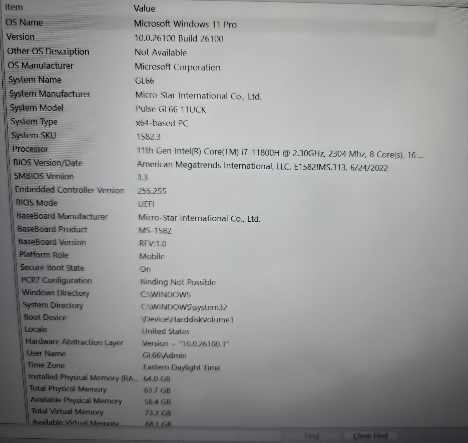 MSI Pulse GL66 11UCKV,i7-11800H 2.3GHz 64 GB Ram 512GB,1 TB SSD,GeForce RTX 3050