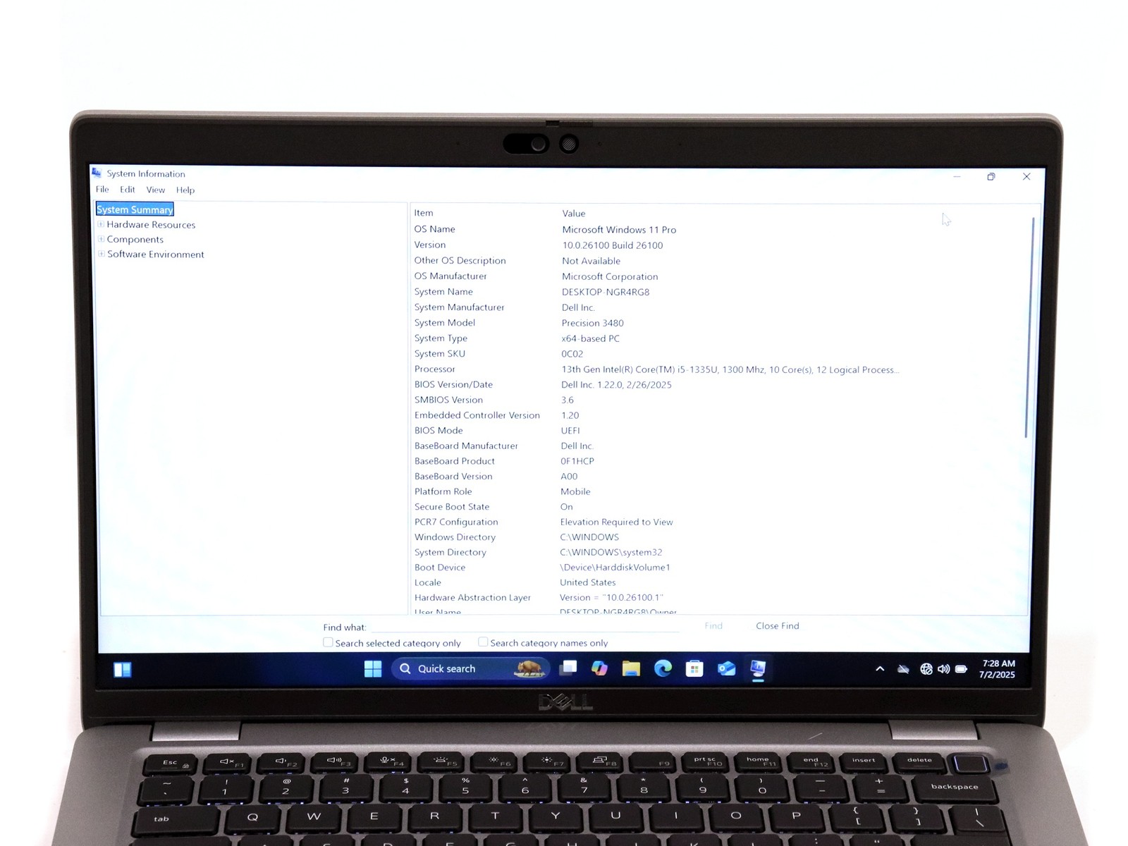 Dell Precision 3480 14″ Intel i5-1335U 32GB 512GB NVMe Windows 11 Pro – Good