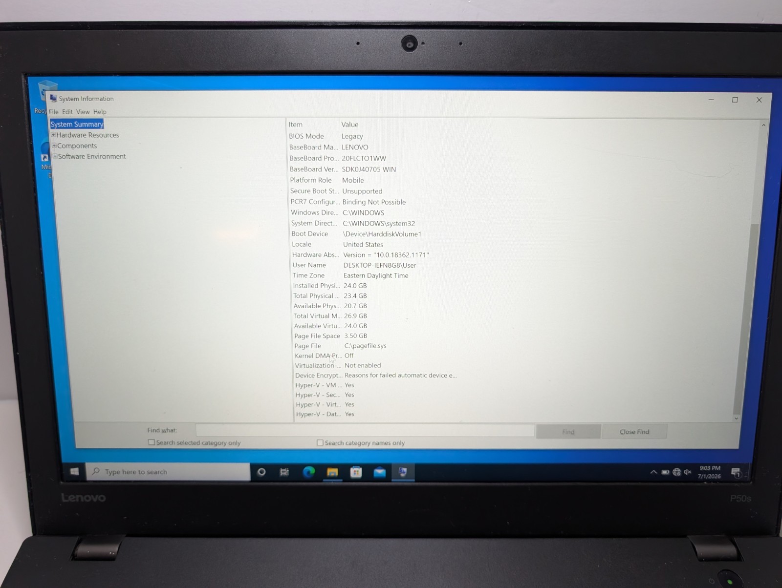 Lenovo ThinkPad P50s i7-6500U 24GB RAM 1TB Samsung SSD Quadro M500M AS-IS Read