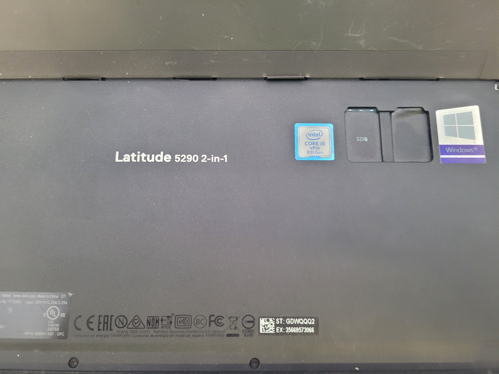 Dell Latitude 5290 2-in-1,i5-8350U@1.70GHz,8GB Ram,256GB NVme,No os