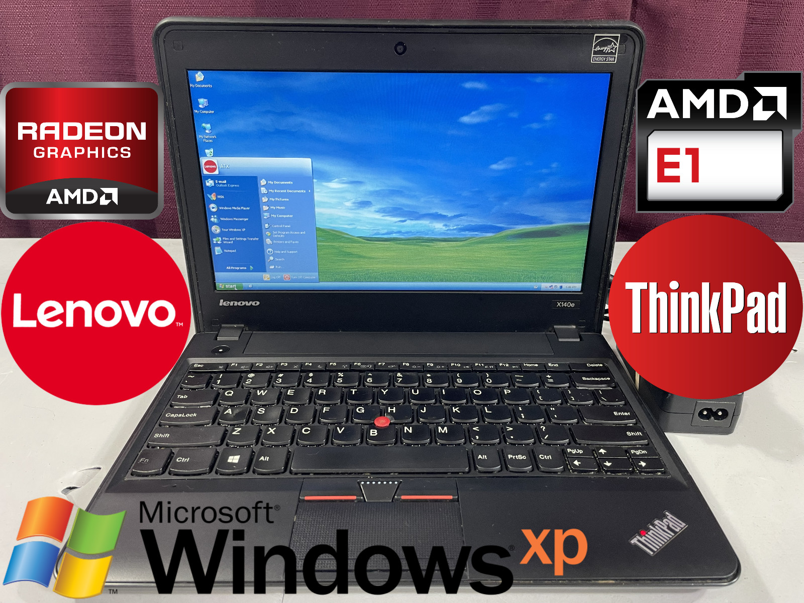 RESTORED w/ BATTERY Windows XP Vintage Retro Gaming Laptop PC Lenovo ThinkPad