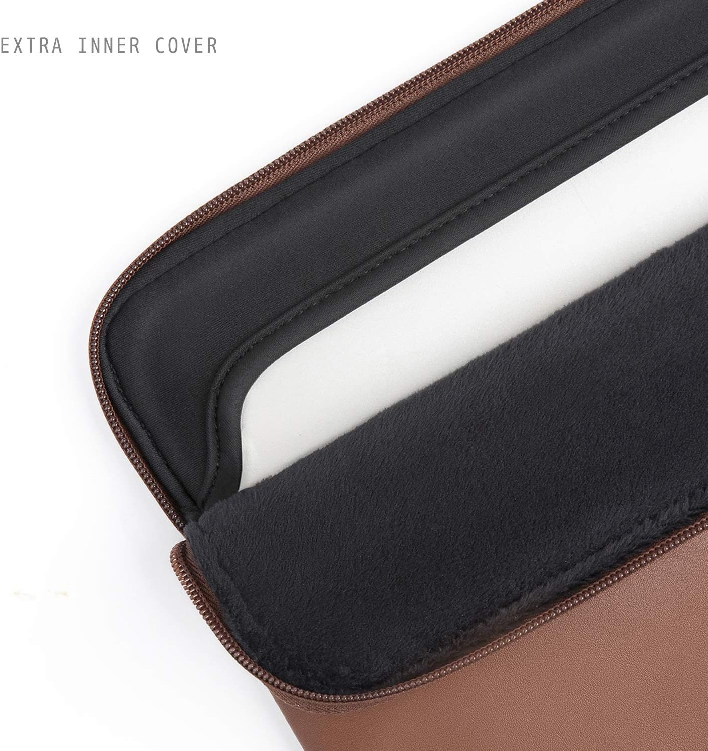 Brown PU Leather Laptop Sleeve for 13/14 Inch MacBook Air & Pro M2/M3/M4/M5