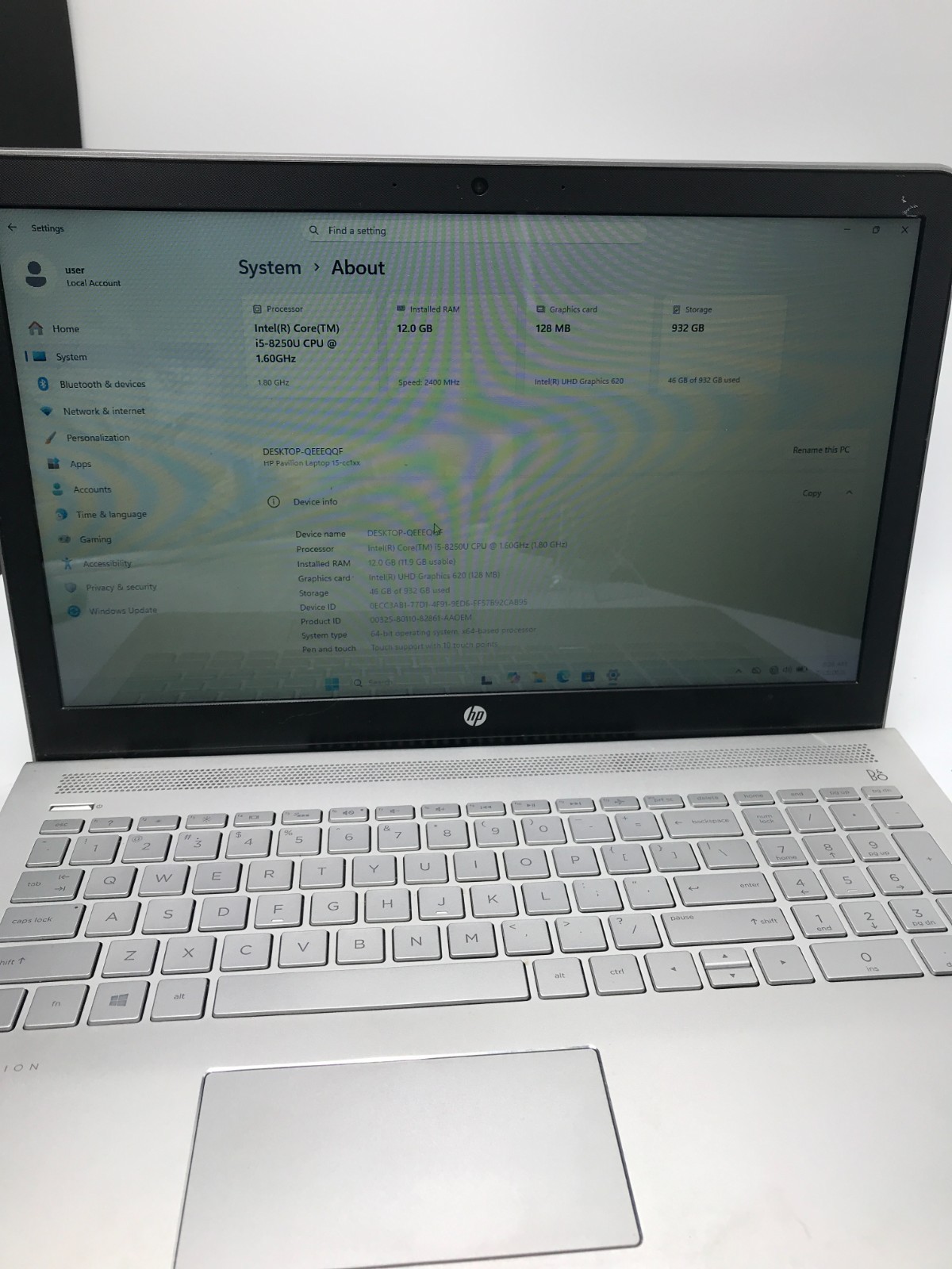 HP Pavilion 15-cc123cl|i5|12GB 1TB HDD|W11H|(L-11)
