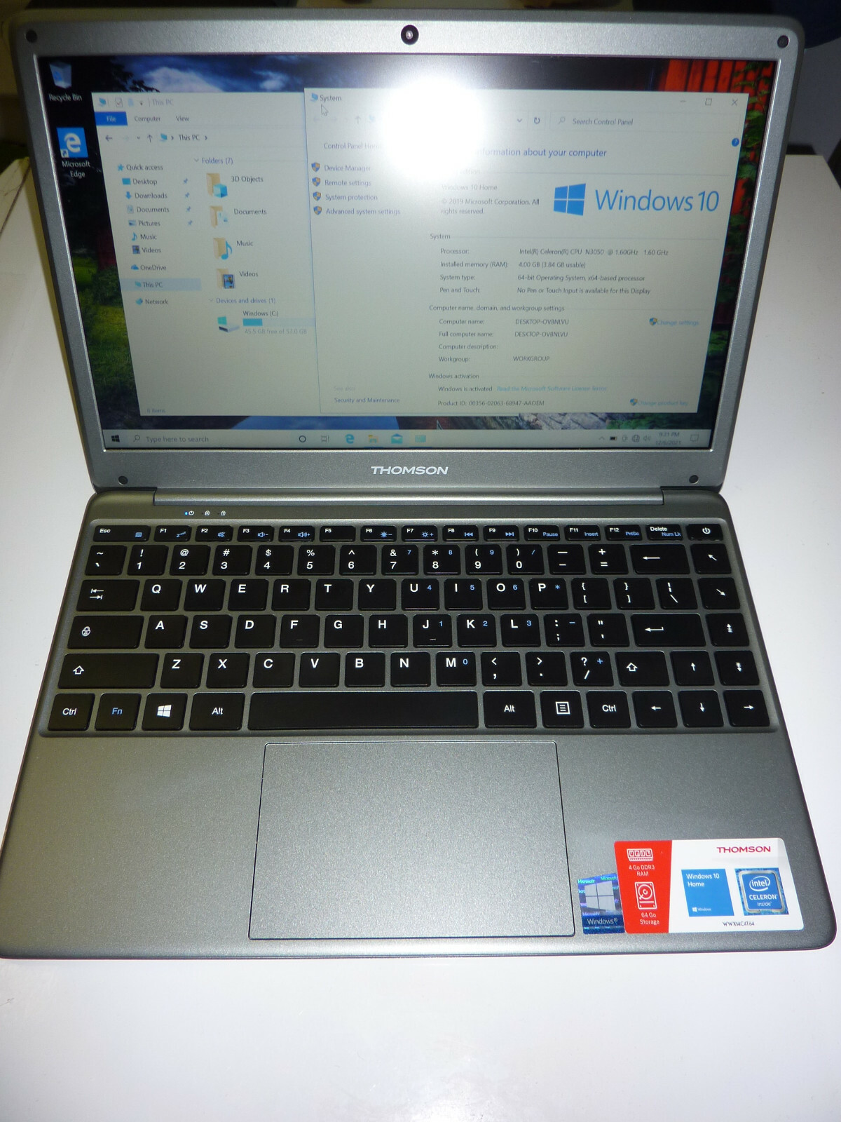 Thomson Neo X 14.1″ Windows 10 laptop Tungstene WWX14C4T64 64GB N3050 Very Nice