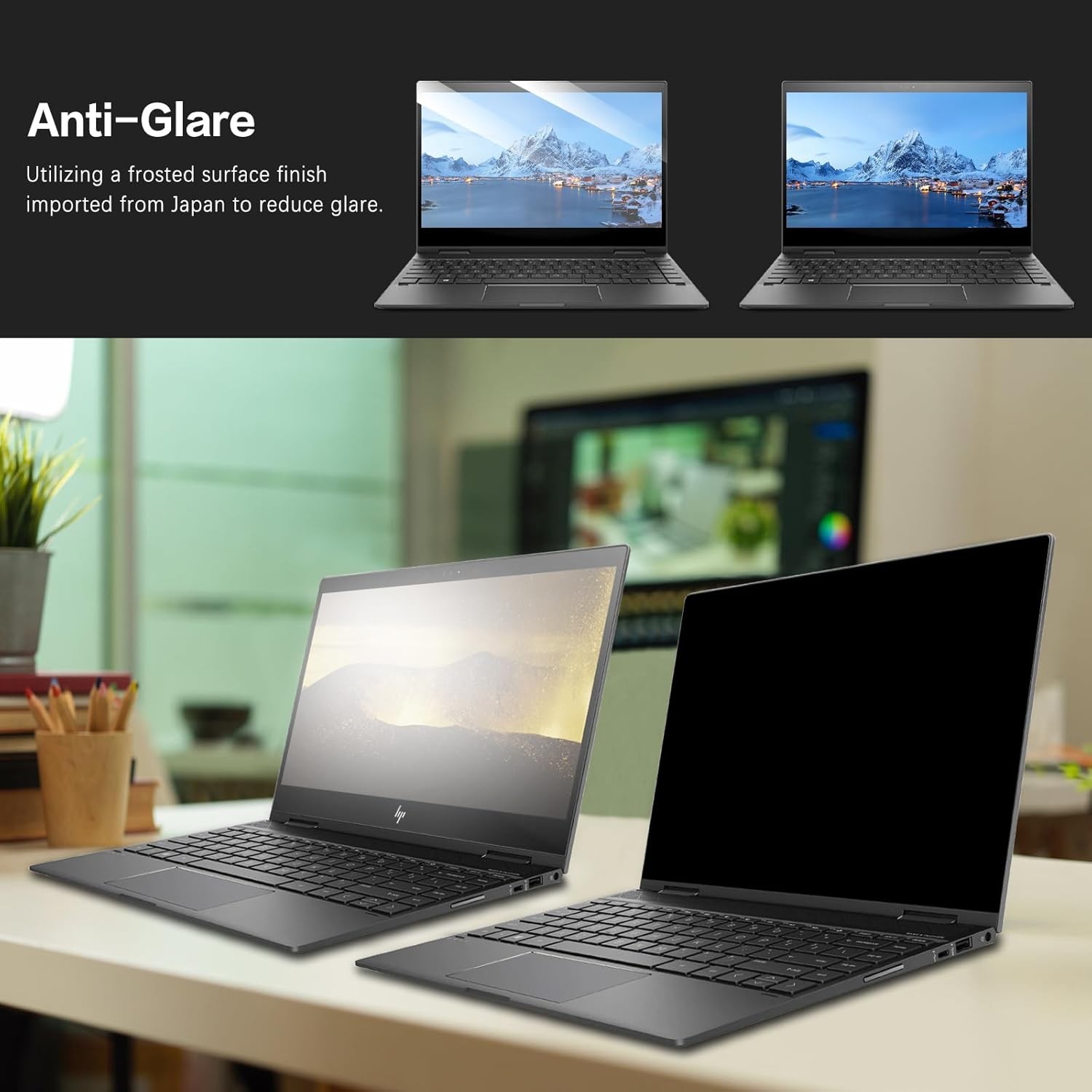 Laptop Privacy Screen 15.6 Inch 16:9 Aspect Ratio, Removable Anti Glare Filter P