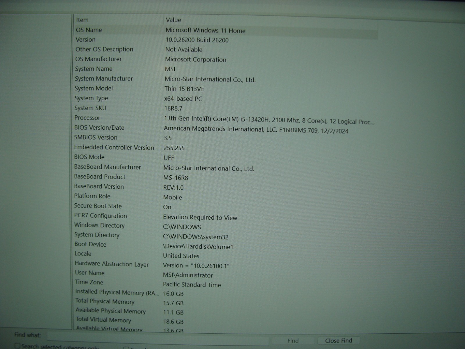 MSI Thin 15 B13VE 15.6” FHD 144hz i5-13420H 2.1GHz 16GB 512GB SSD RTX 4050 6GB
