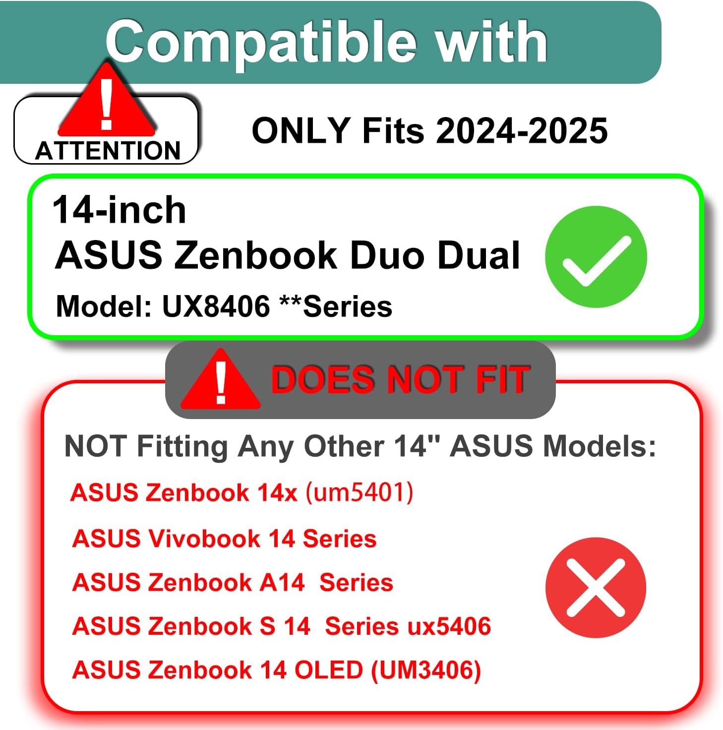 2-Pack Tempered Glass Screen Protector for 2024-2025 ASUS Zenbook Duo Dual 14” L
