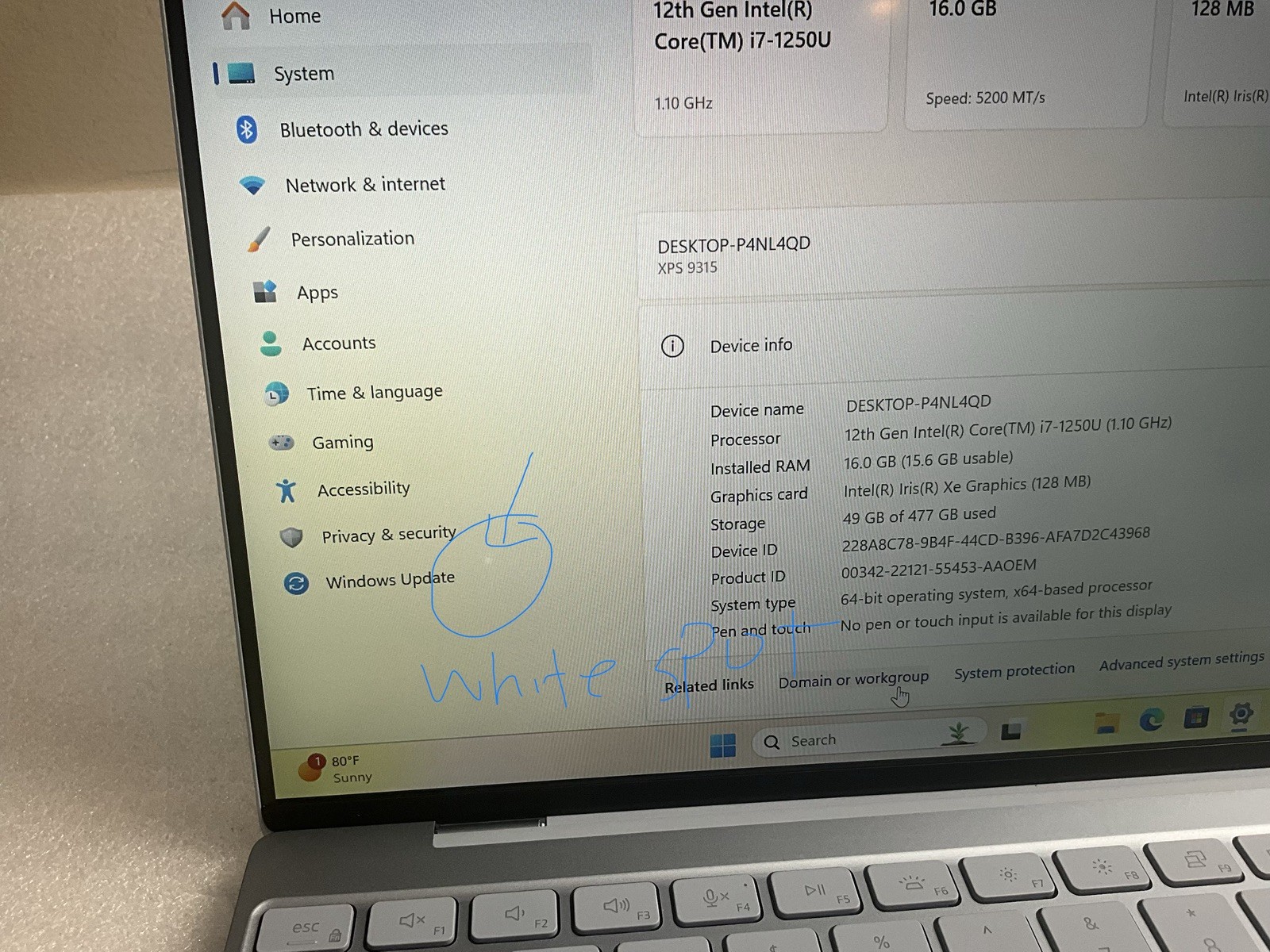 Dell XPS 9315 13.4″ i7-1250U 1.1GHz 16GB RAM 512GB SSD Windows 11 Home #50