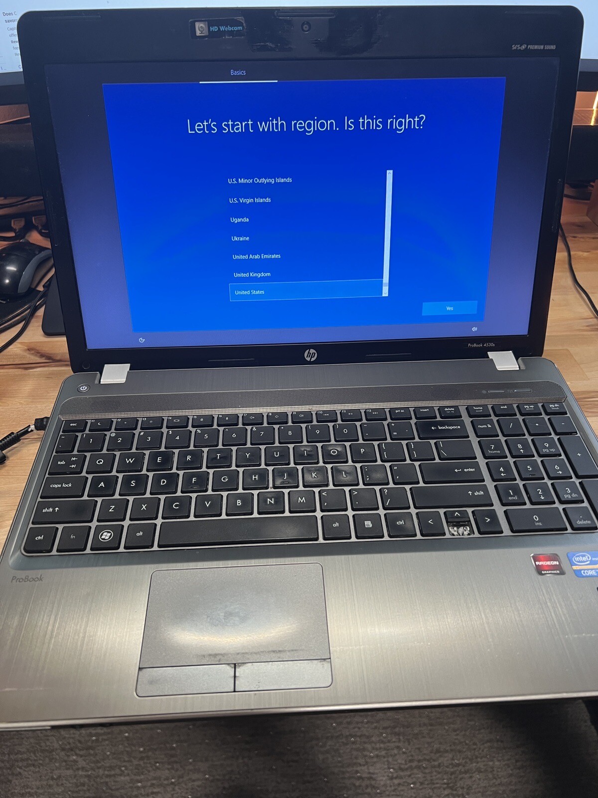 HP ProBook 4530s Intel Core i5 2.5GHz 8GB RAM 120GB SSD Win 10 Pro Bad Battery