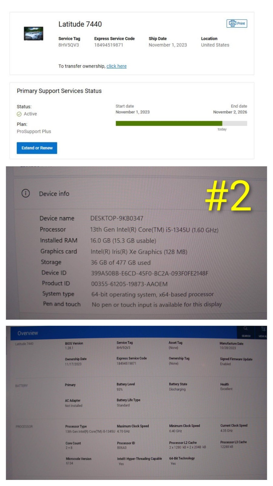 Dell Latitude 7440 14″ WUXGA i5-1345U 1.6GHz 16GB 512GB Win11P Warranty +Charger