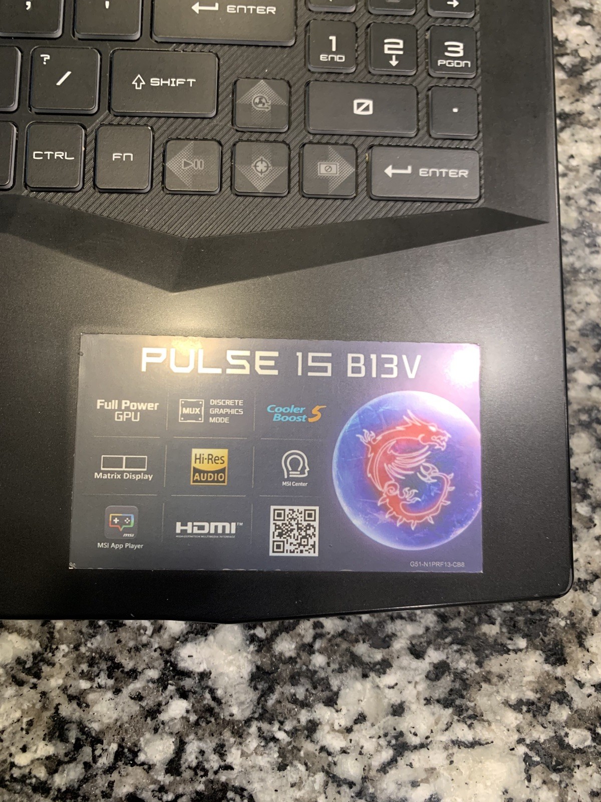 MSI Pulse 15 B13VFK Laptop Intel Core I7 13th Gen, 32GB RAM, 1TB SSD, RTX 4060