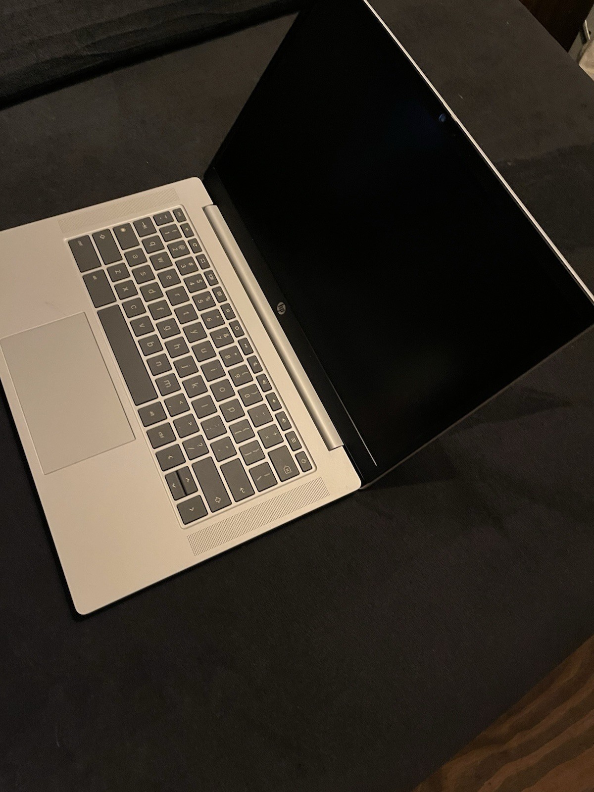 HP Chromebook Silver Chrome OS Laptop with United States Marine Corps Sticker