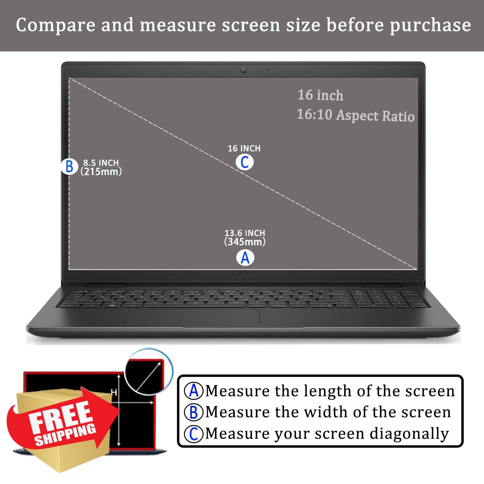 i-Tensodo 16″ 16:10 Laptop Screen Protector
