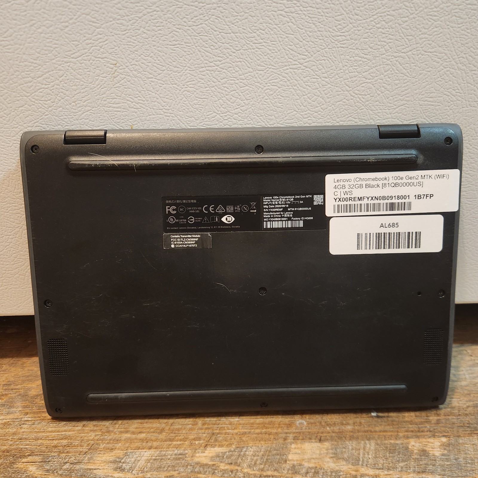 Lenovo 100e Chromebook 2nd Gen MTK 11.6″ 32GB 4GB Laptop Black – Clean & Working