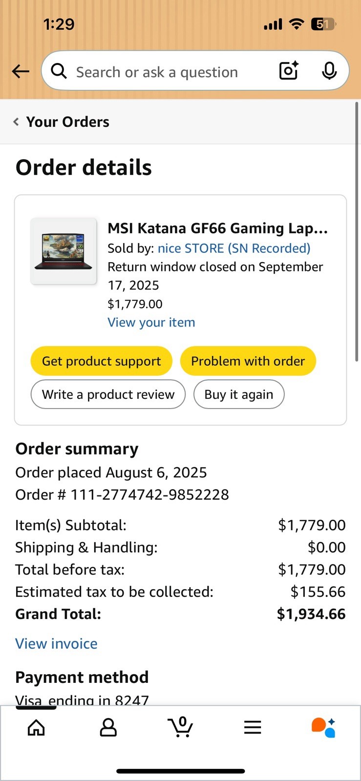 MSI Katana GF66 Gaming Laptop Intel Core i7 NVIDIA RTX Black Backlit Keyboard