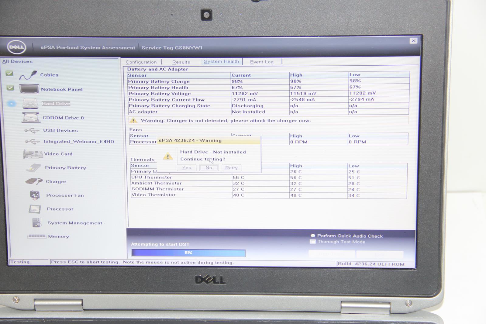 DELL LATITUDE E6430 Core i7 2.60GHz 8GB RAM DVD-RW No HDD 14″ Laptop