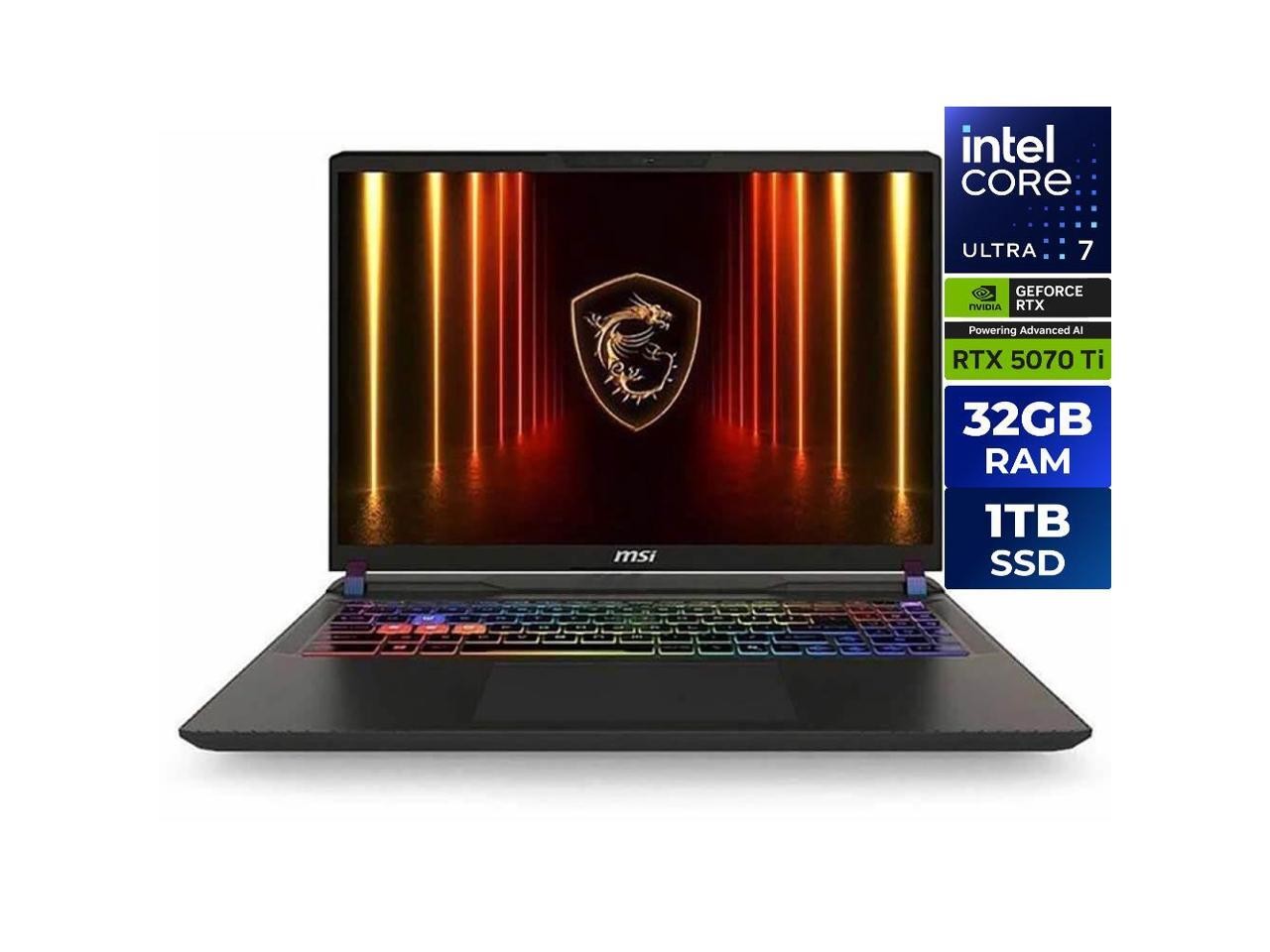 MSI VECTOR16HXA2 16 inch QHD Vector AI – Intel Core Ultra 7 255HX – NVIDIA