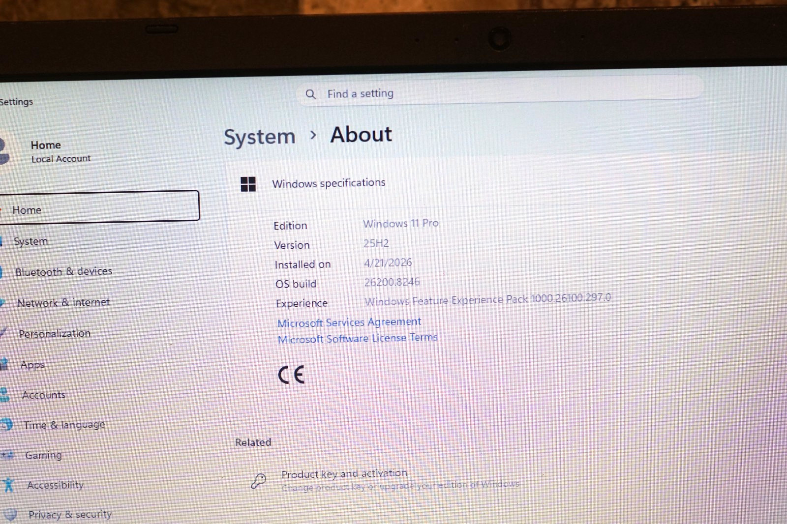 Active 25H2 WIN11 PRO Toshiba C55-C5270 i3-4005U @ 1.70GHz,8GB RAM,120GB SSD