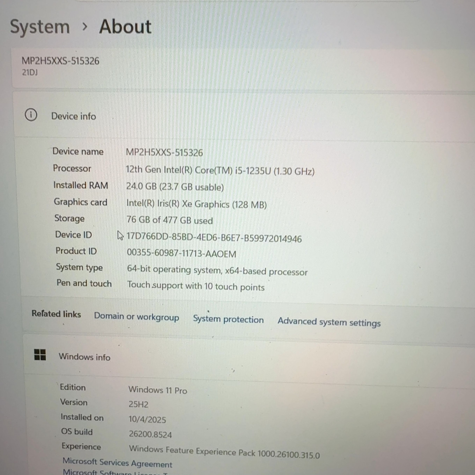 Lenovo ThinkBook 15 G4 IAP i5-1235U 24GB RAM 512GB NVMe SSD Win 11 Pro