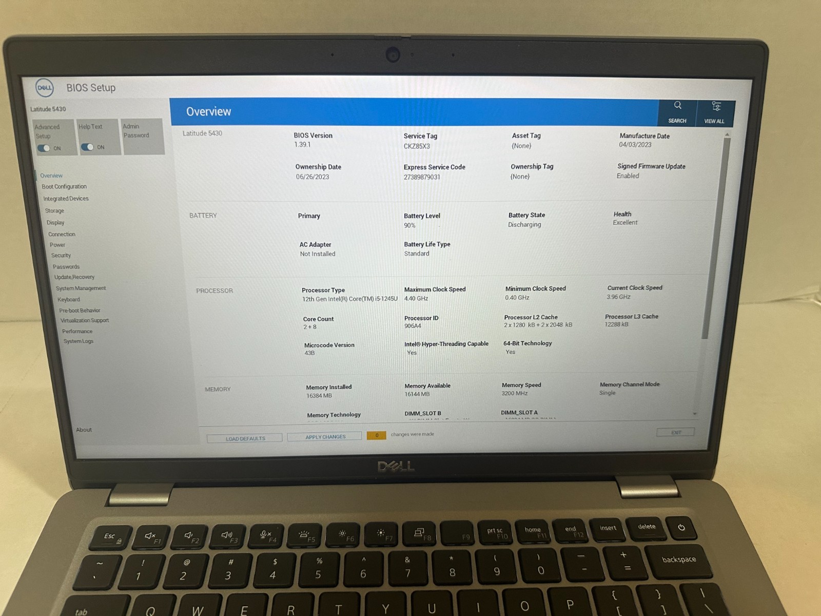Dell Latitude 5430 14″ FHD i5-1245U 16GB RAM 256GB SSD Win 11 Pro Webcam Backlit