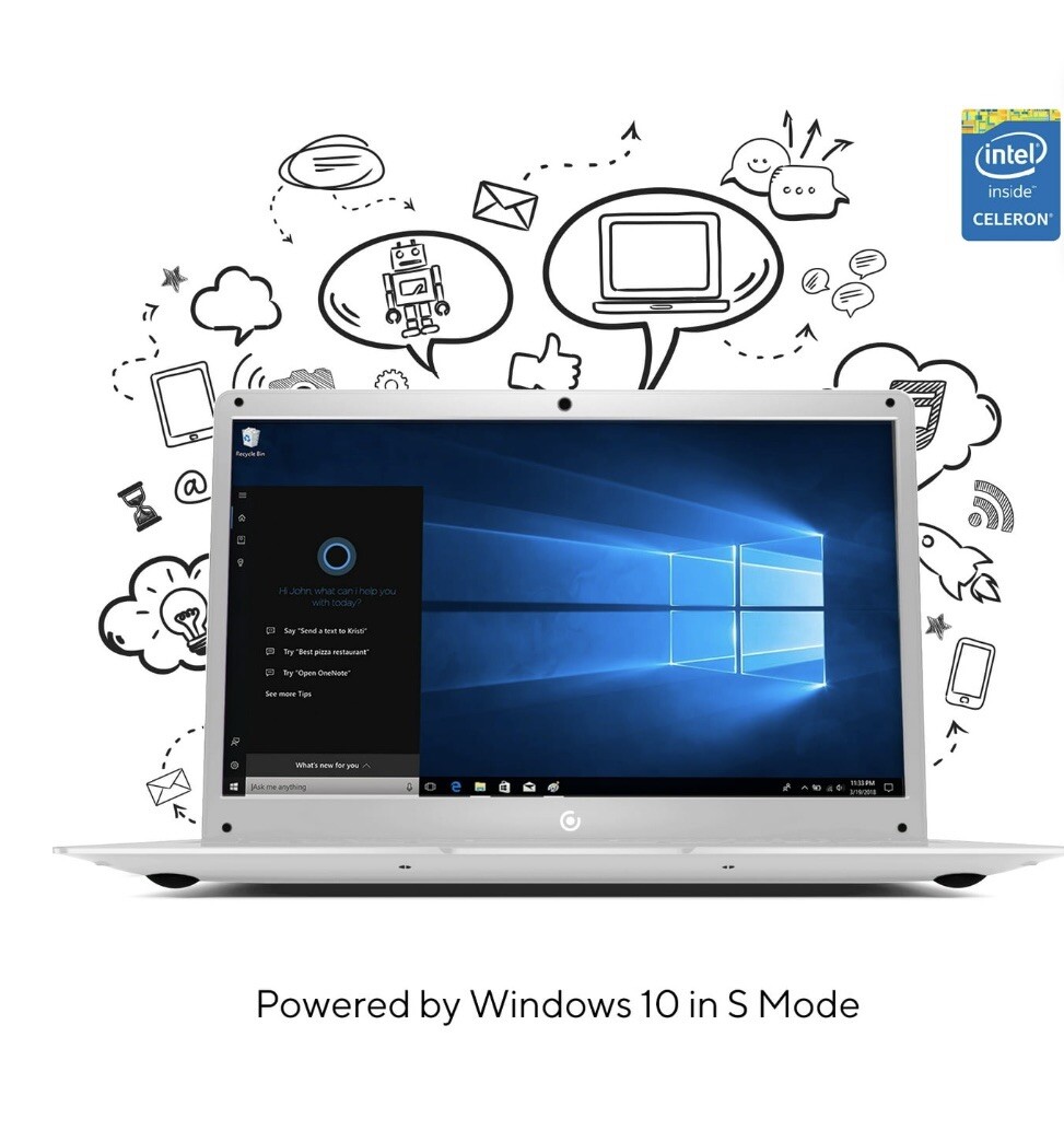 Core Innovations CLC14364SL 14.1″ Laptop with Windows 10 S, Intel Celeron 3GB