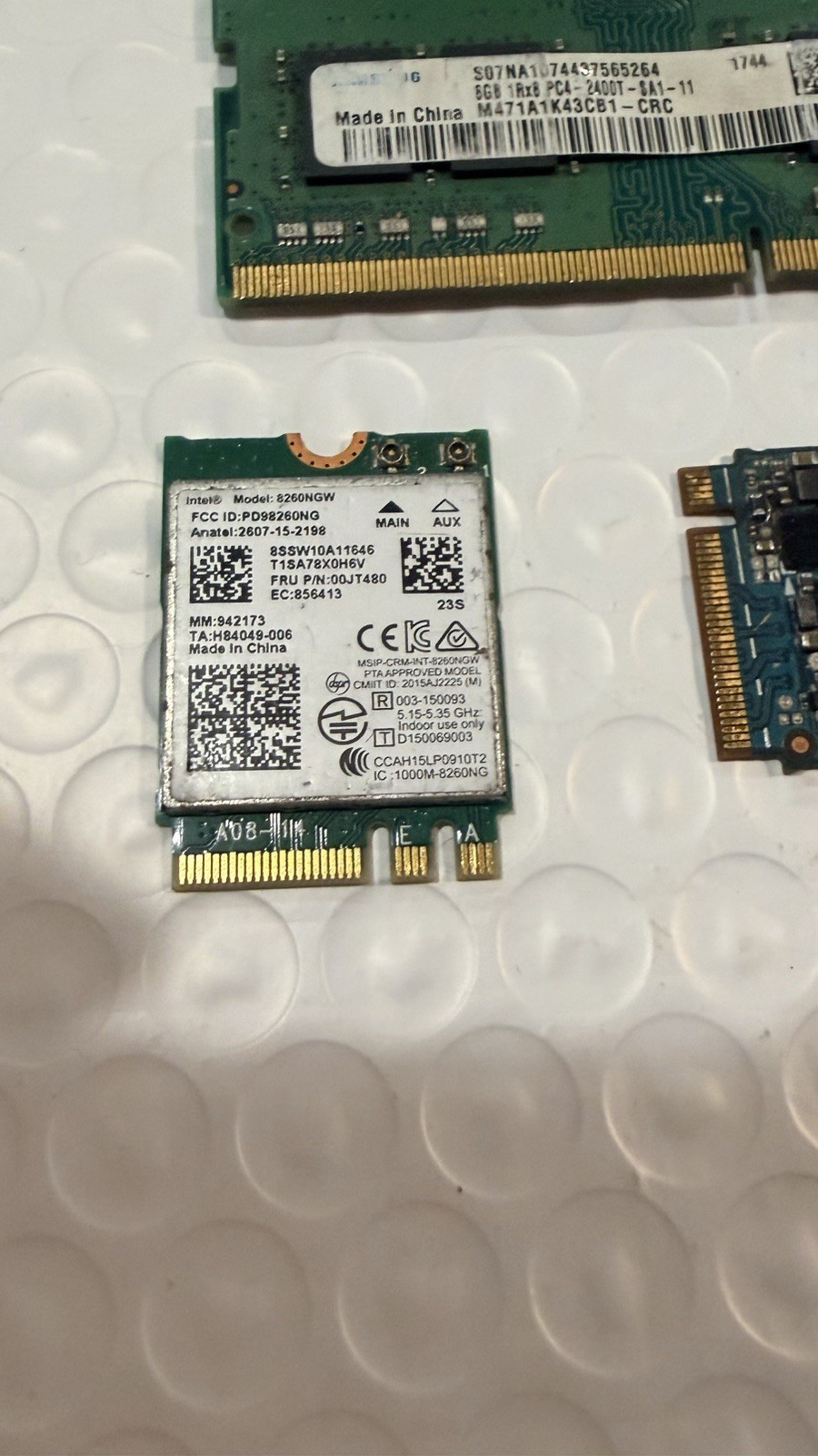 Untested Laptop RAM SSD WiFi Card Parts Lot Samsung Micron Intel M.2 SO DIMM