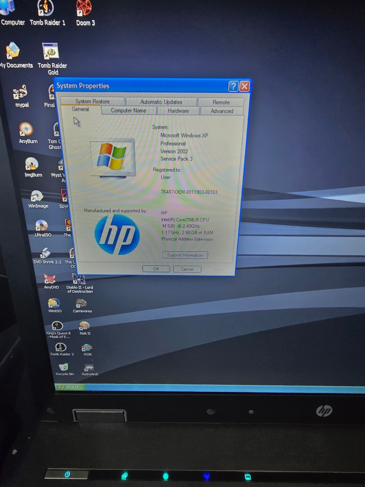 HP Elitebook 8740W 1TB Hard drive Win XP w/game cont. + recovery disc.