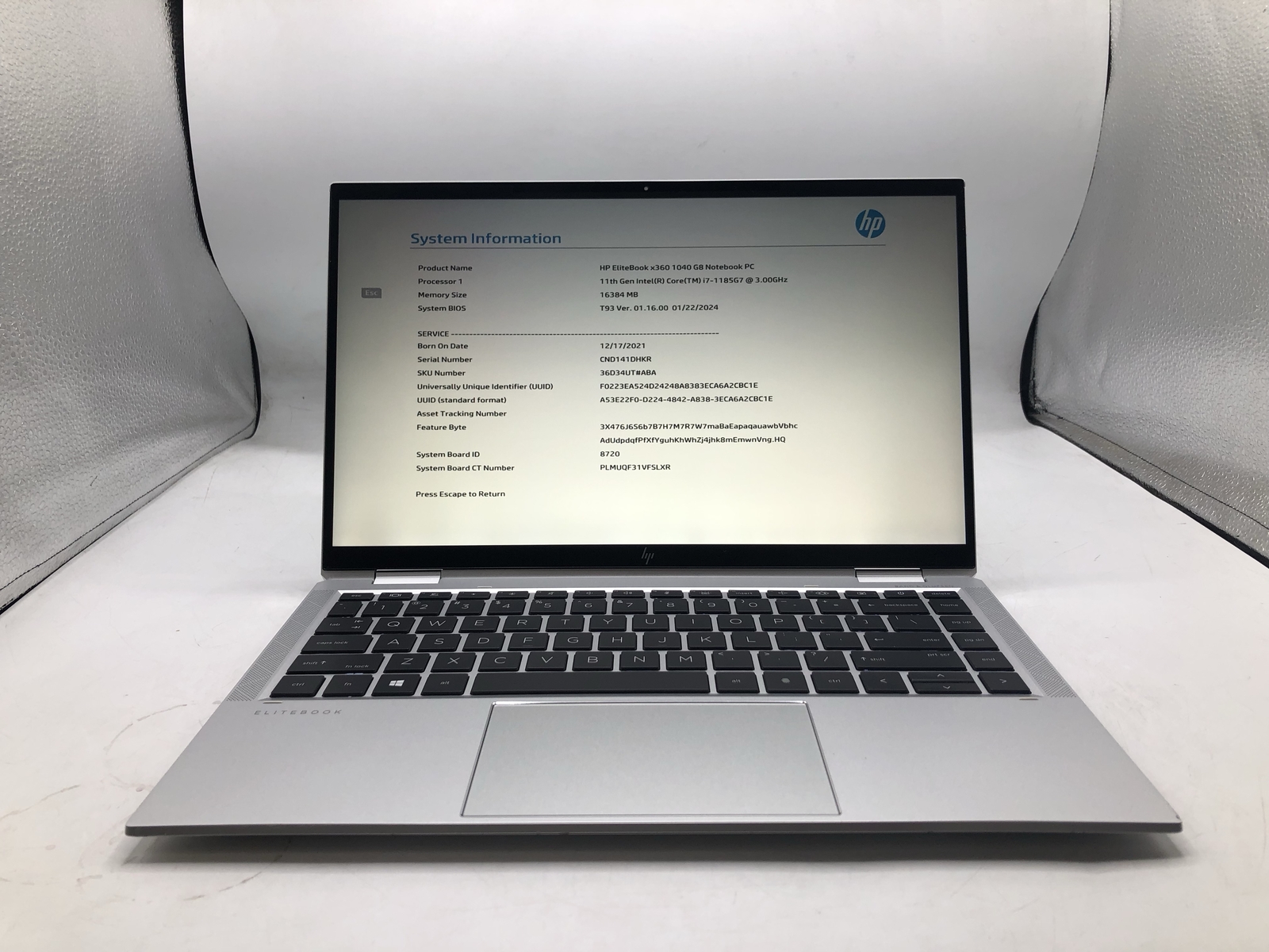 HP Elitebook x360 1040 G8 – I7 14″ Touch 3.0Ghz 16 GB 512GB Grade D