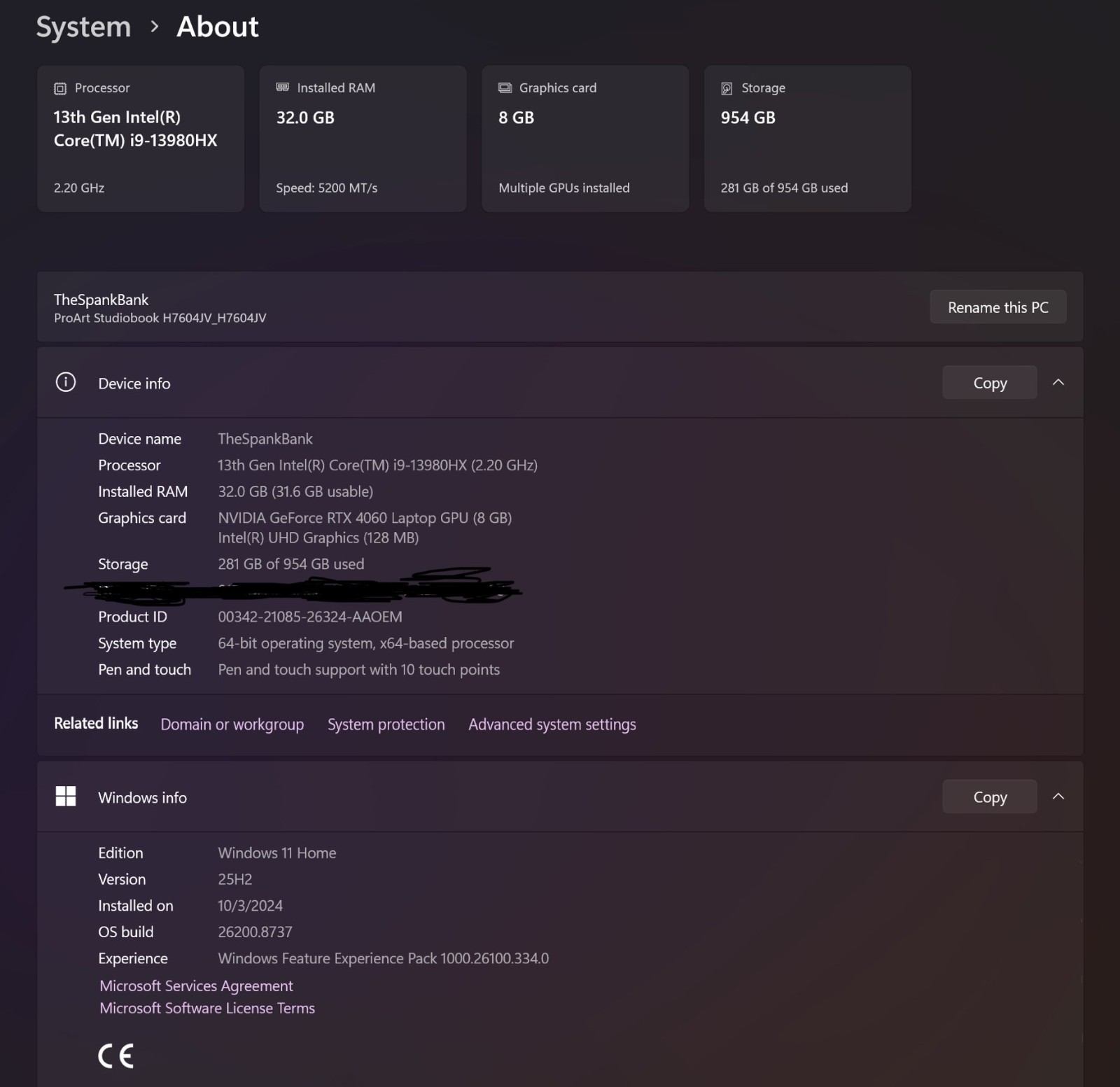 Asus ProArt Studiobook OLED 16 3.2K – i9-13980HX – 32GB – 1TB – RTX 4060 + Bag