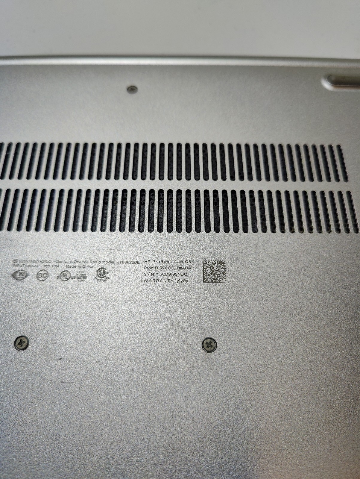 HP PROBOOK 440 G6 Intel® Core™ i5-8265U 8GB RAM, NO HDD/OS PARTS ONLY