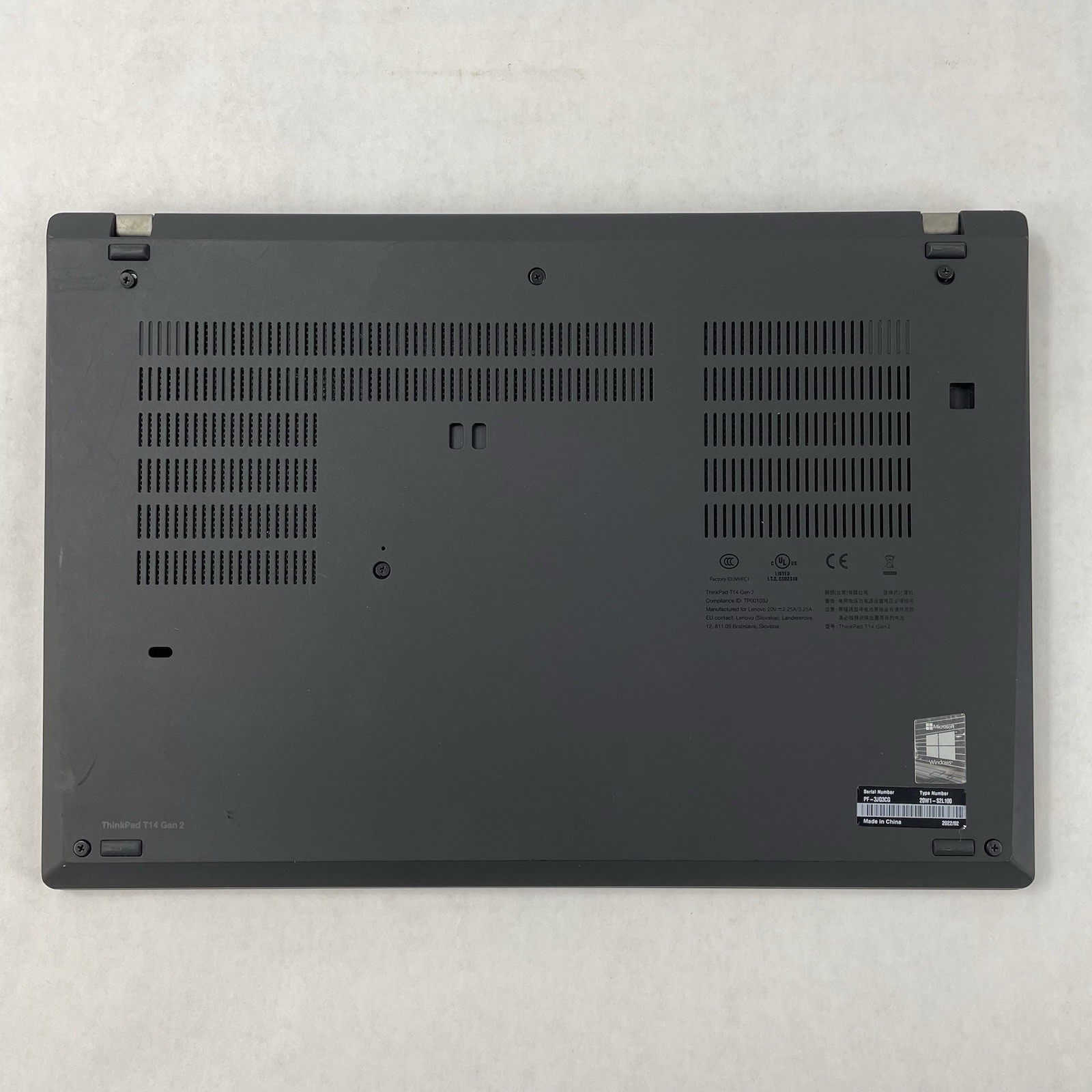 Lenovo ThinkPad T14 Gen2i 14″ i5-1145G7 2.60 GHz 16 GB RAM No SSD/OS/AC/Batt