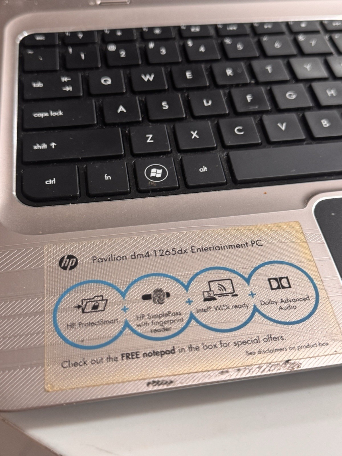 HP Pavilion dm4-1265dx Intel Core i5 14″ Windows 7 Silver Webcam Fingerprint