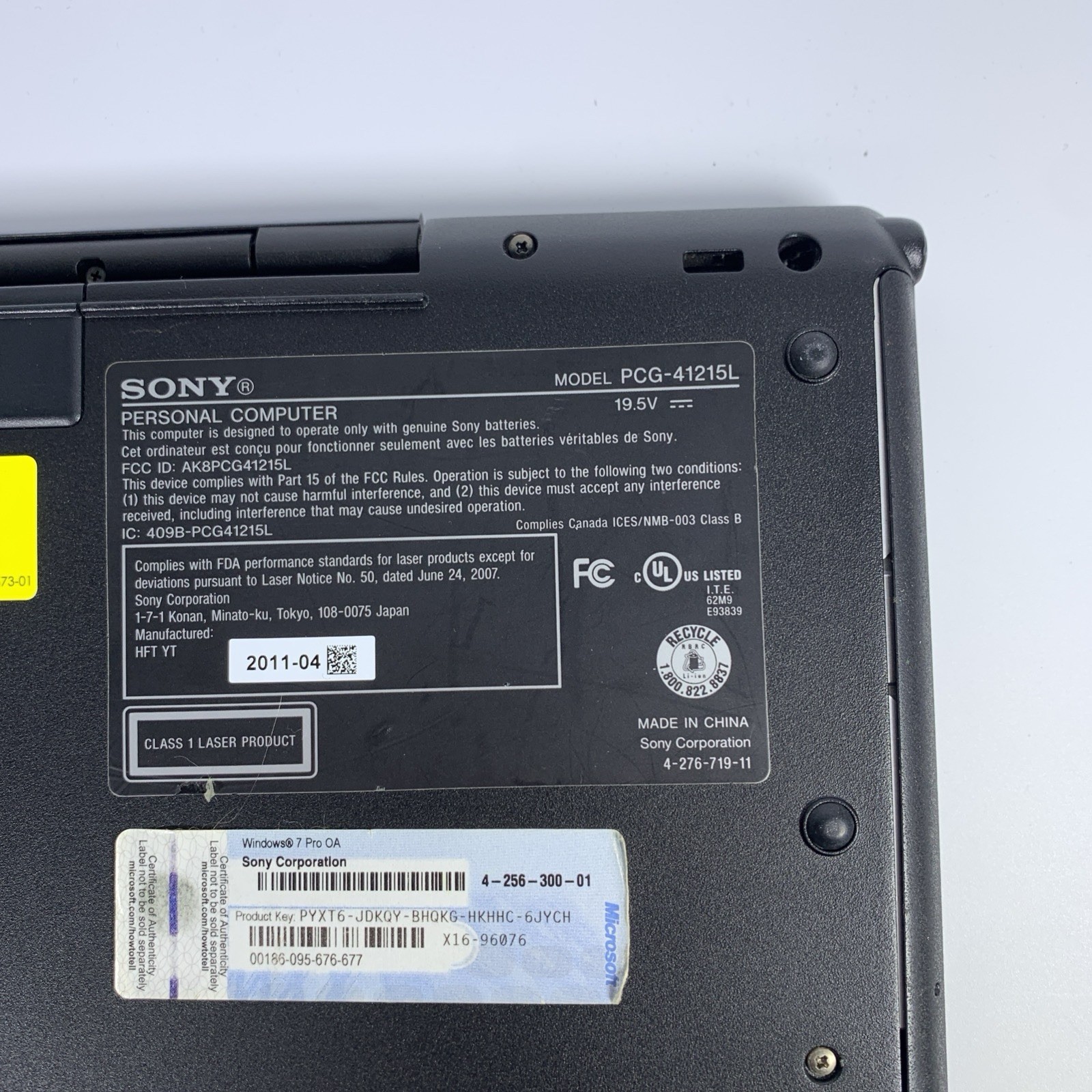 Sony VAIO PCG-41215L i7-2620M 8GB Radeon HD 6630M Windows 7 Tested
