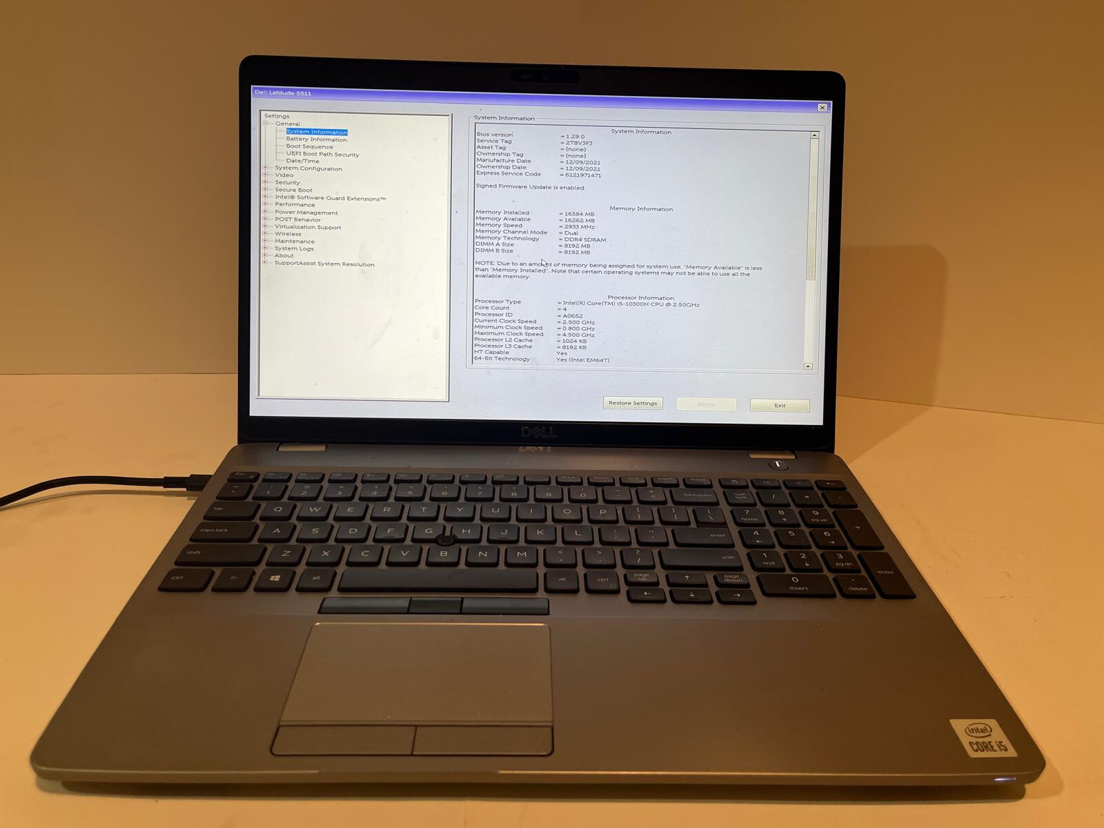 Dell Latitude 5511 15.6″Laptop i7-10850H@2.7GHz 16G RAM 512GB SSD Win11