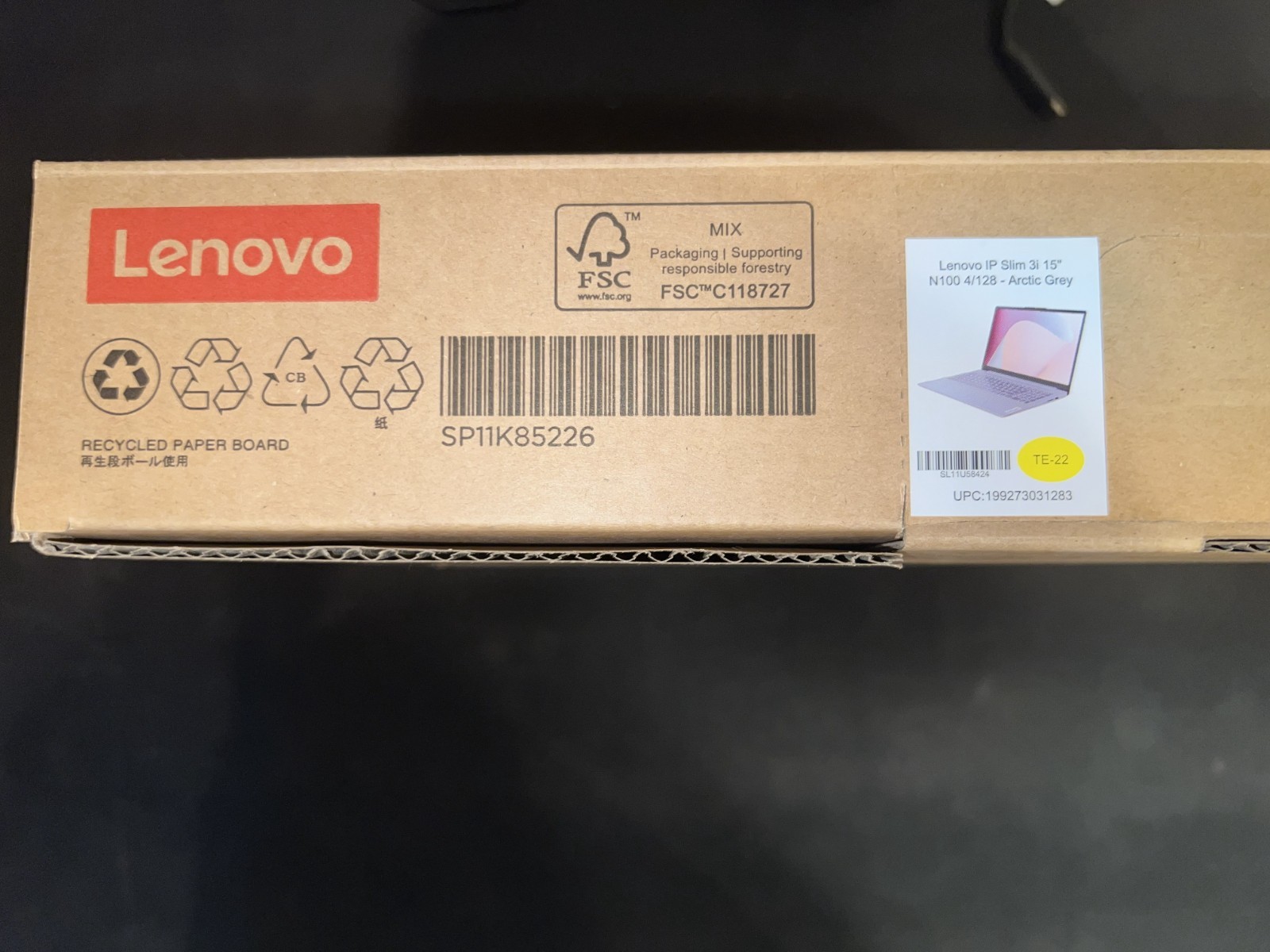 Lenovo IdeaPad Slim 3i 15.6″ Intel Processor N100, 4GB RAM, 128 SSD – Artic Grey