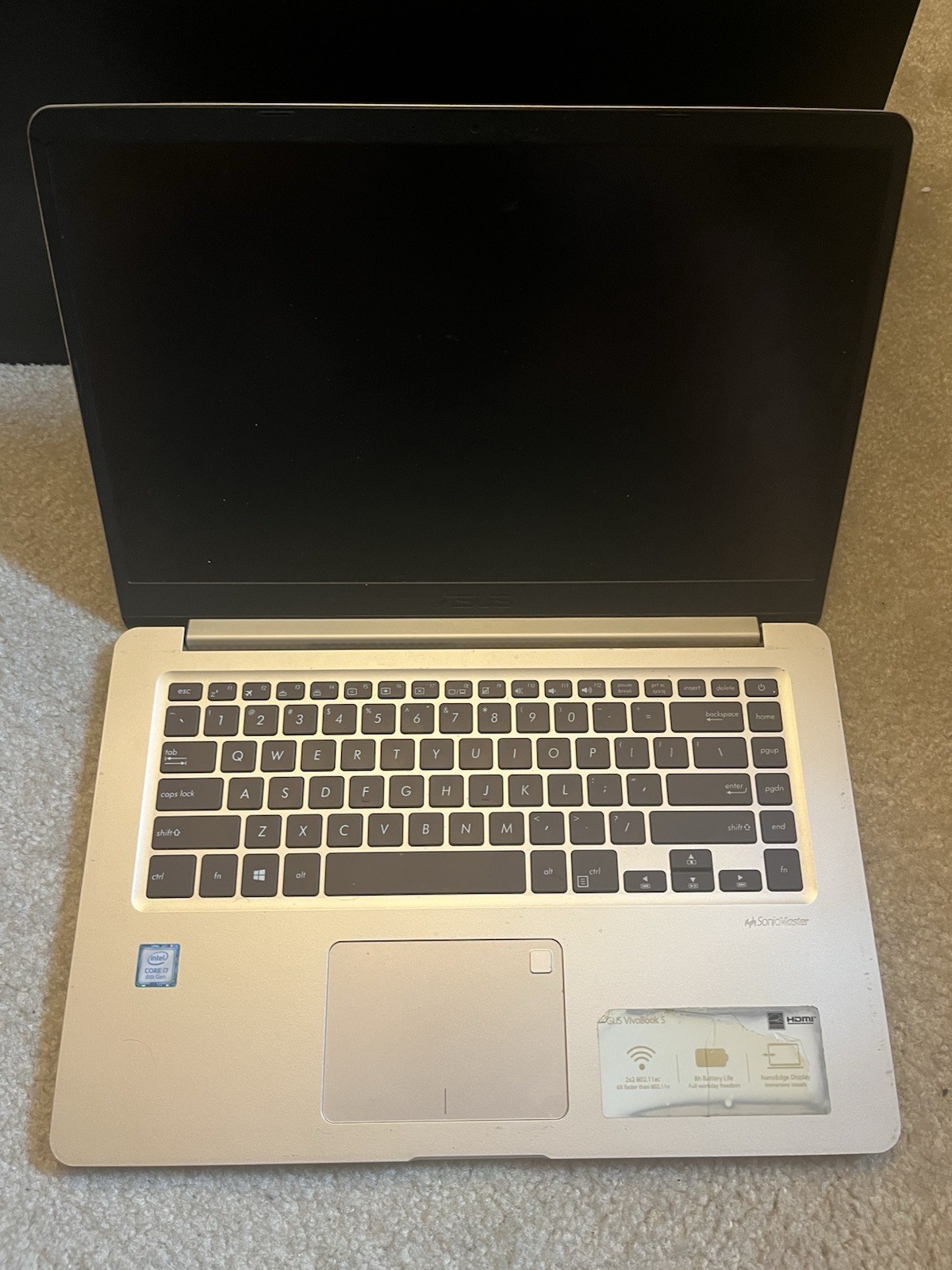 ASUS VivoBook S510UA 15.6″ FHD i57-8550U 8GB 128GB SSD – TESTED – No Charger