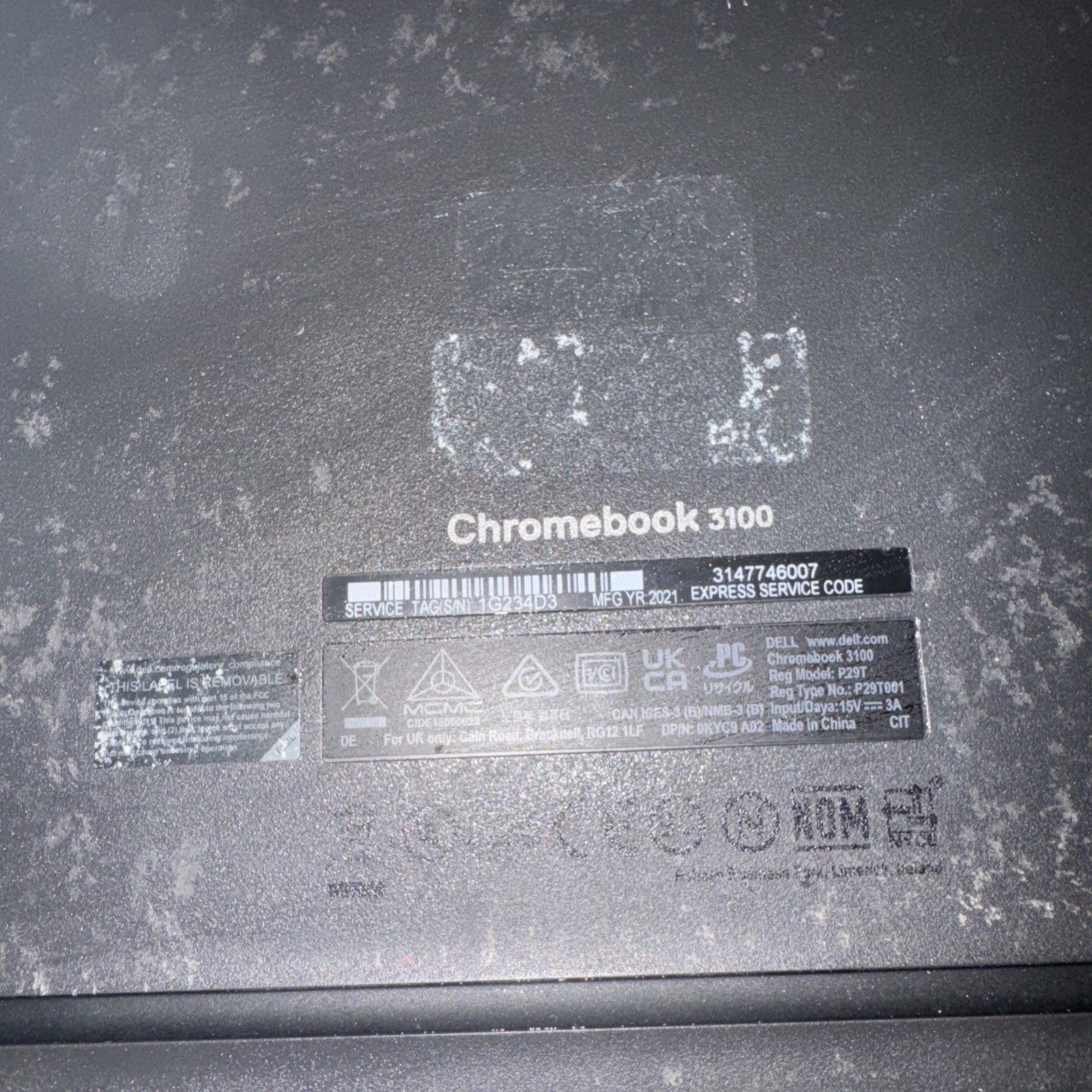 DELL CHROMEBOOK 11 3100 11.6″ 4GB RAM 16GB SSD Celeron N4000 Non-Touch P29T