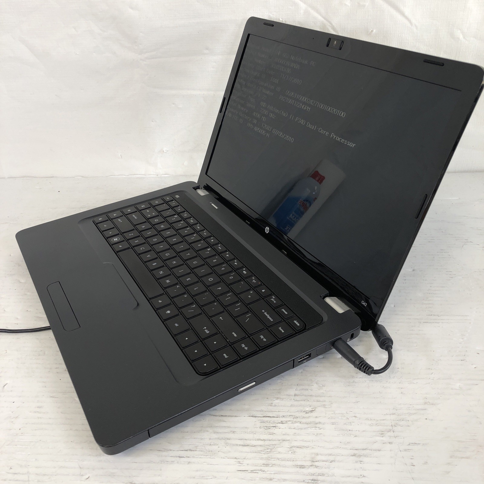 HP G62-340US Laptop AMD Athlon II P340 4GB Ram NO HD/OS/Caddy -Bad Batt -Working