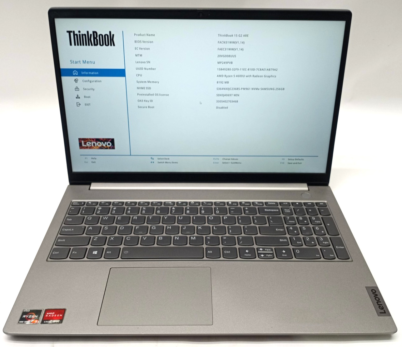 Lenovo ThinkBook 15 G2 ARE AMD Ryzen 5 4600u@1.40 8GB/256GB NVMe Win11P MC755!