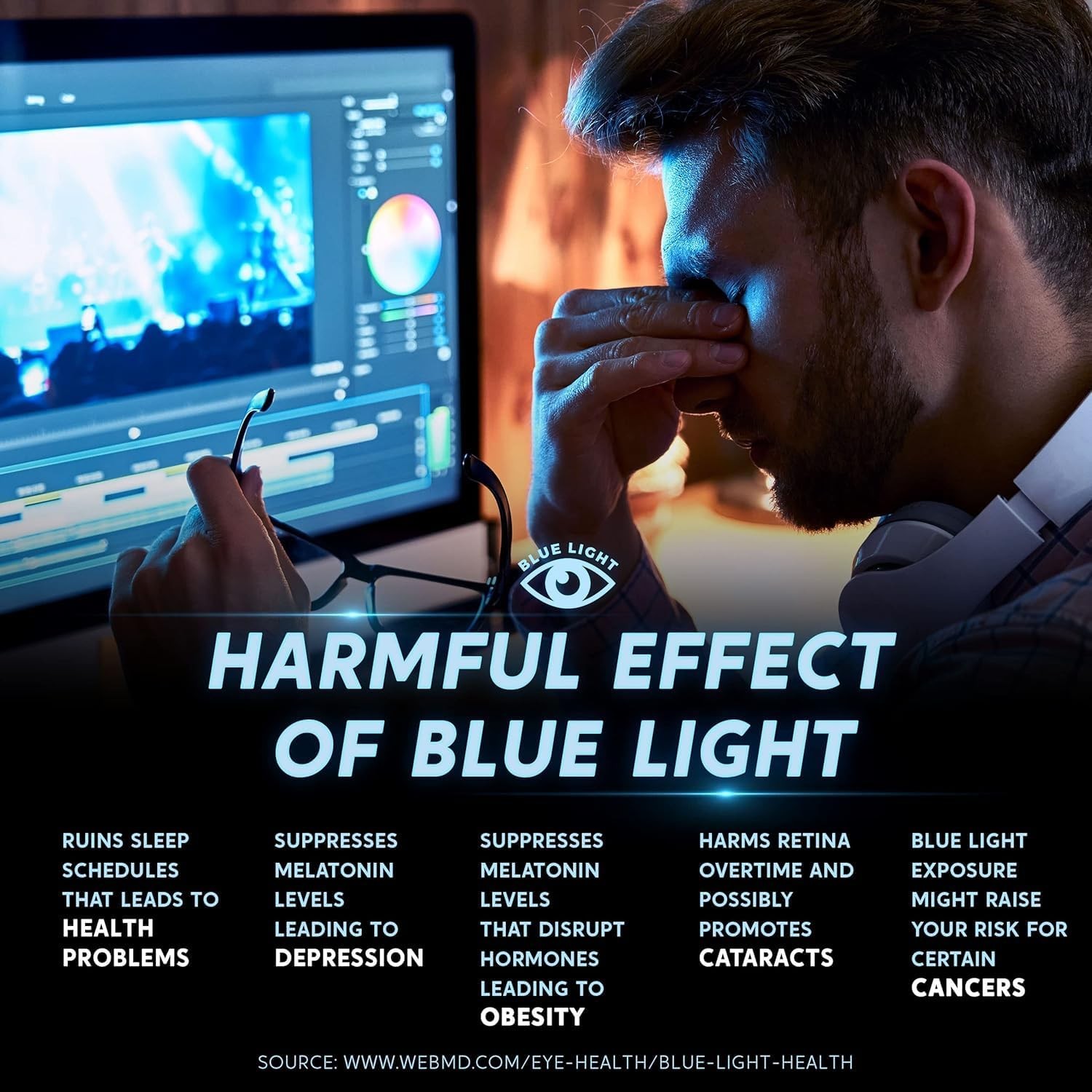 24 inch Removable Anti-Glare Blue Light Screen Protector for 16:9 Computer Monit