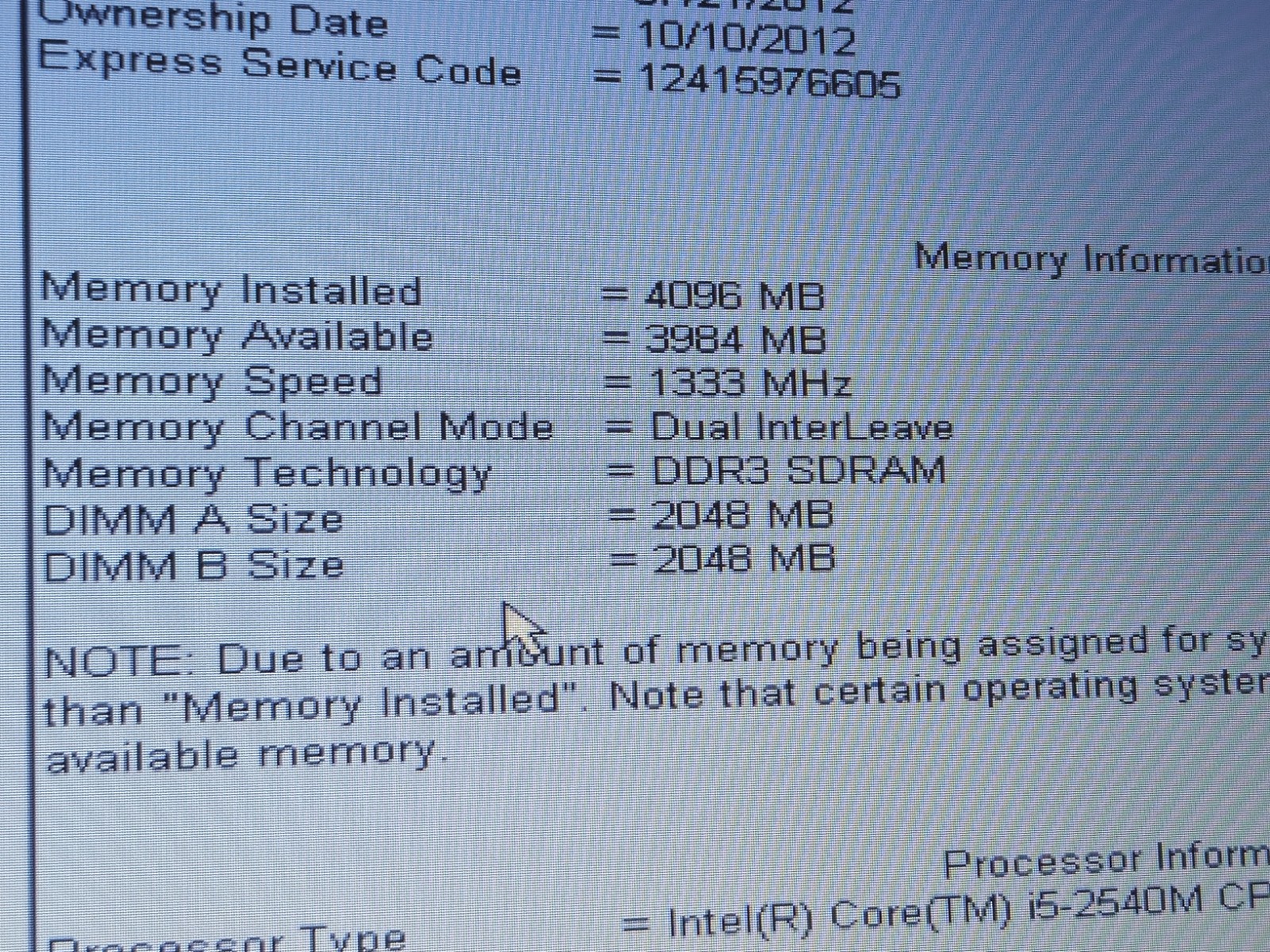 Dell Latitude E6420 Intel Core i5-2520M 2.40GHz, 4GB RAM. No HDD. Boot to BIOS.