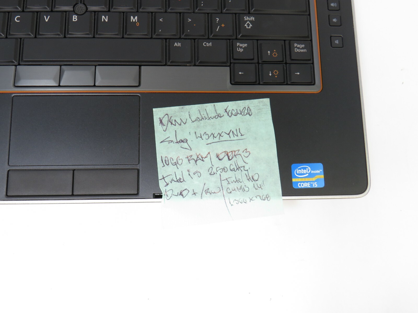 Dell Latitude E6420 S. Tag: 43XXYN1 10GB RAM Intel i5 2.5GHz Boots to BIOS AS IS