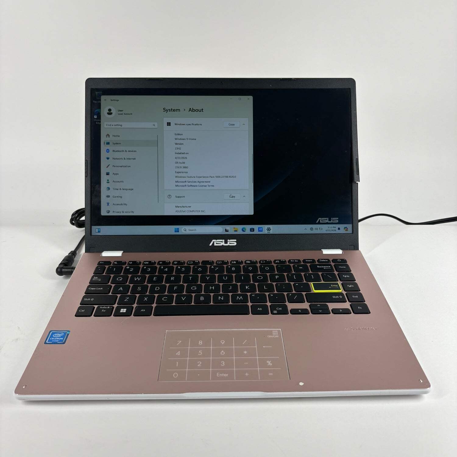 Broken Asus Vivobook 14 E410M 14″ Celeron N4020 4GB RAM 64GB SSD Cracked Frame