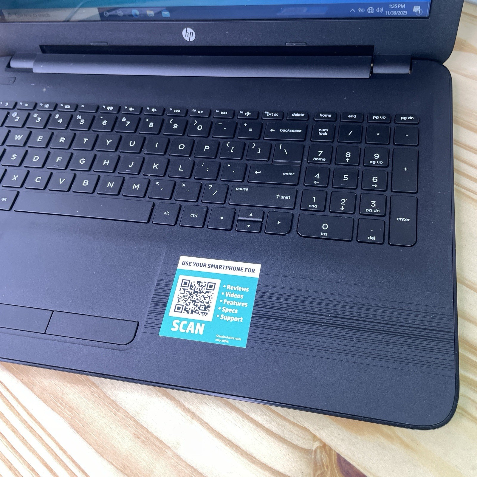 Hp Notebook 15ba057nr 15.6 Inch Laptop 4GB Ram 1TB 2.2GHz Windows 10 -Bad Batt