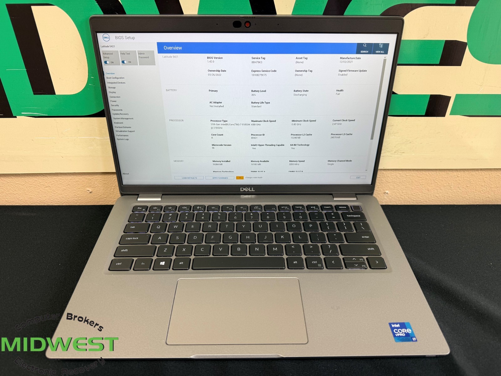 Dell Latitude 5421 i7-11850H 2.5GHz 16GB RAM No OS/HDD/SSD