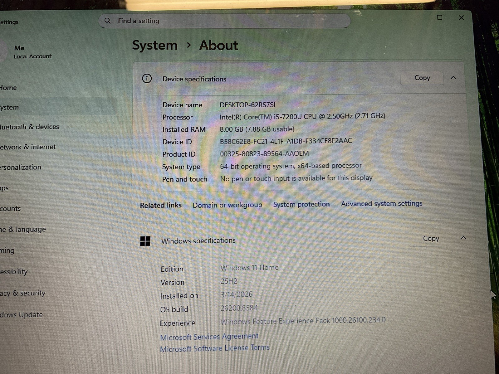 Laptop HP 17-Bs011dx CPU CORE I5-7200U 2.50GHZ HDD 500GB RAM 8GB Windows 11