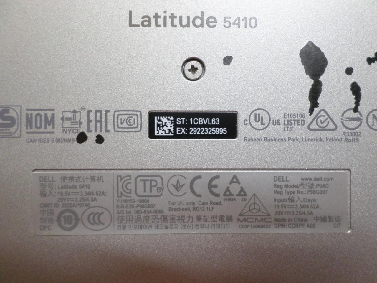 Dell Latitude 5410 14″ Intel i5-10310U WiFi/BT No Memory No SSD Battery Poor (x3